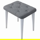 Taburet, Rani, BM101, 45x45x35 cm, PAL, Alb/Negru