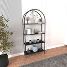 Corp biblioteca, Caliente, Mona, 80x175x30 cm, STICLA CALITA TRANSPARA, Negru