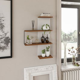 Raft de perete, Kalune Design, Cambel, 64x96x19 cm, PAL, Maro