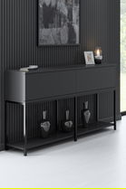 Consola, Bexley, Lord, 150x80x30 cm, PAL, Antracit / Negru