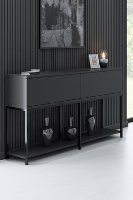 Consola, Bexley, Lord, 150x80x30 cm, PAL, Antracit / Negru