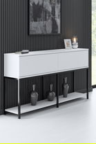 Consola, Bexley, Lord, 150x80x30 cm, PAL, Alb/Negru