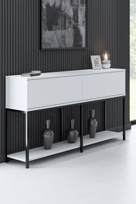 Consola, Bexley, Lord, 150x80x30 cm, PAL, Alb/Negru