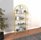 Corp biblioteca, Caliente, Mona, 80x175x30 cm, STICLA CALITA TRANSPARA, Auriu