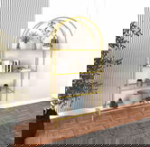Corp biblioteca, Caliente, Mona, 80x175x30 cm, STICLA CALITA TRANSPARA, Auriu