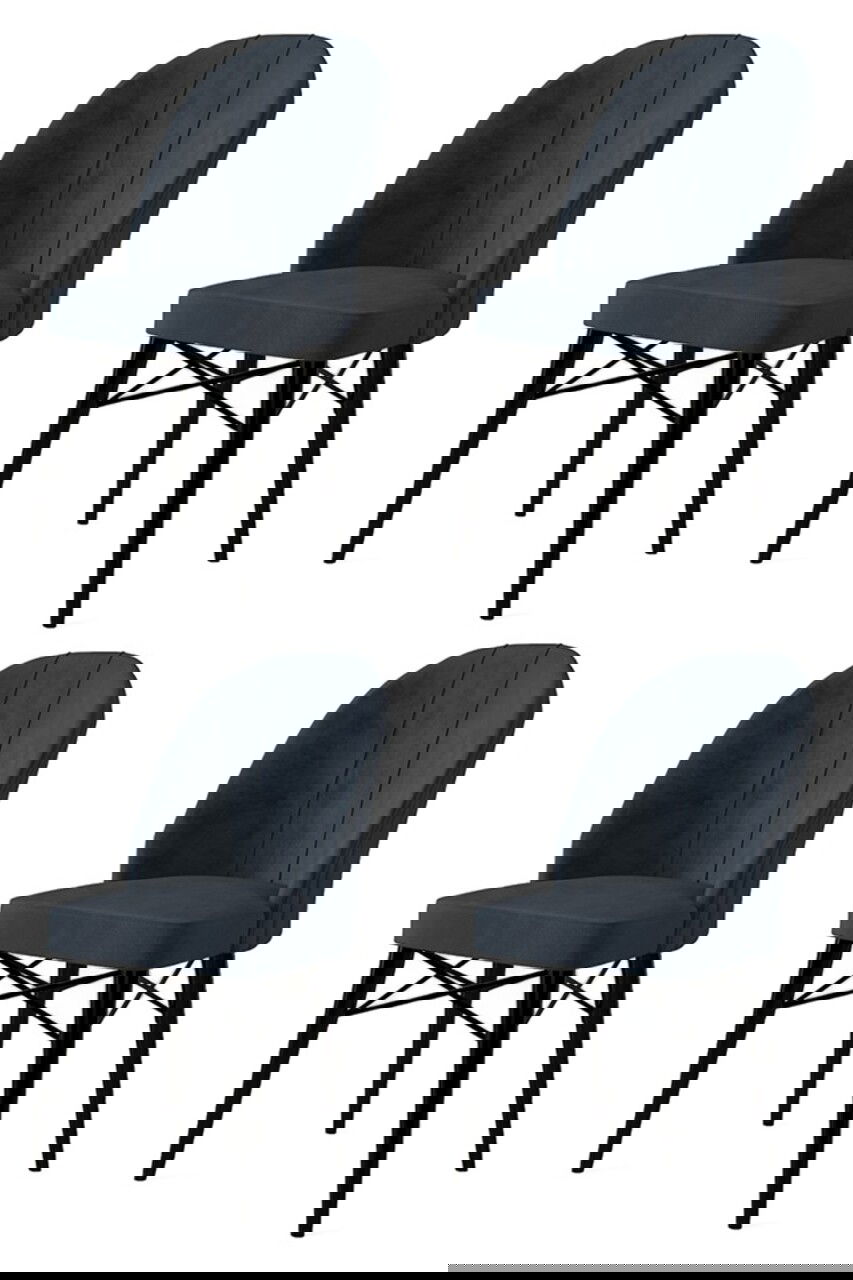 Set de scaune, Charlotte, Ritim, Metal, Antracit / Negru