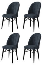 Set de scaune, Charlotte, Ritim, Metal, Antracit / Negru