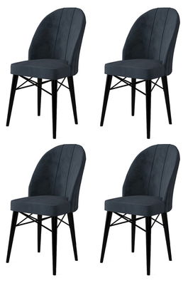 Set de scaune, Charlotte, Ritim, Metal, Antracit / Negru