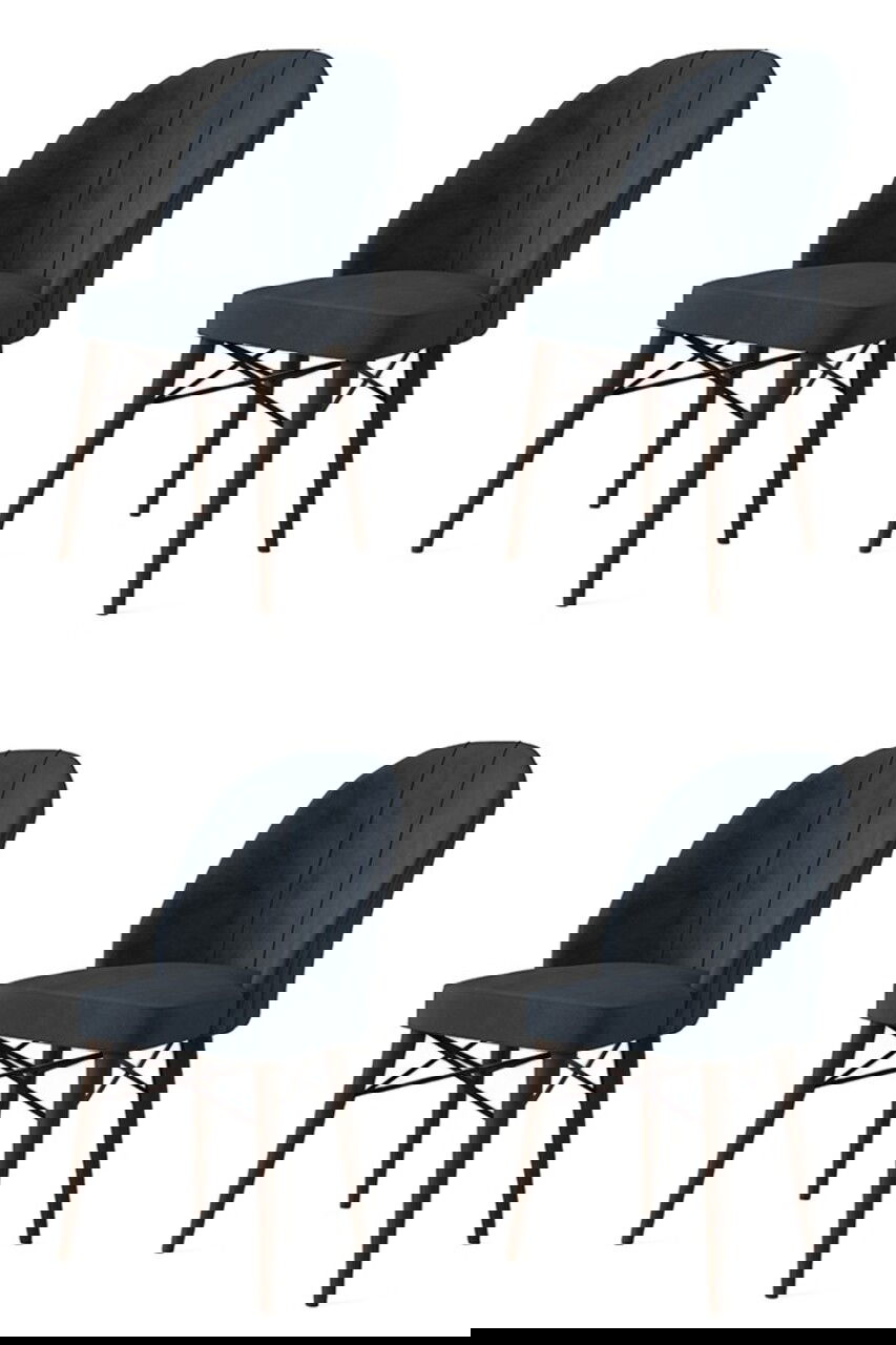 Set de scaune, Charlotte, Ritim, Metal, Antracit/Maro
