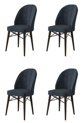 Set de scaune, Charlotte, Ritim, Metal, Antracit/Maro