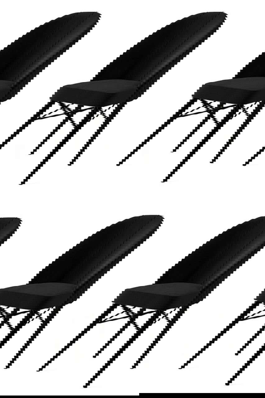 Set de scaune, Charlotte, Ritim, Metal, Negru