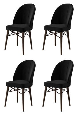 Set de scaune, Charlotte, Ritim, Metal, Negru/Maro