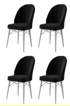Set de scaune, Charlotte, Ritim, Metal, Alb/Negru