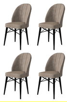 Set de scaune, Charlotte, Ritim, Metal, Cappuccino / Negru