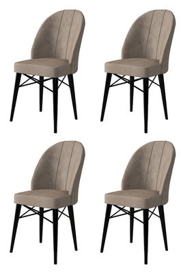 Set de scaune, Charlotte, Ritim, Metal, Cappuccino / Negru