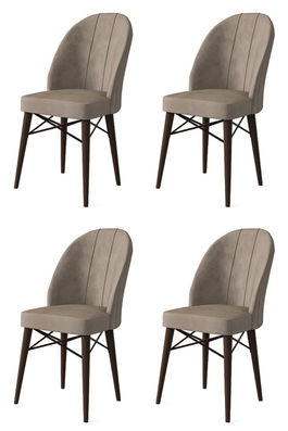 Set de scaune, Charlotte, Ritim, Metal, Cappuccino/Maro