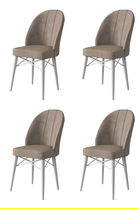 Set de scaune, Charlotte, Ritim, Metal, Cappuccino / Alb