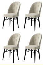 Set de scaune, Charlotte, Ritim, Metal, Crem/Negru