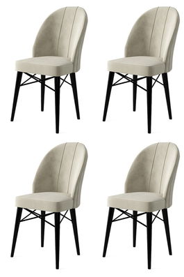 Set de scaune, Charlotte, Ritim, Metal, Crem/Negru