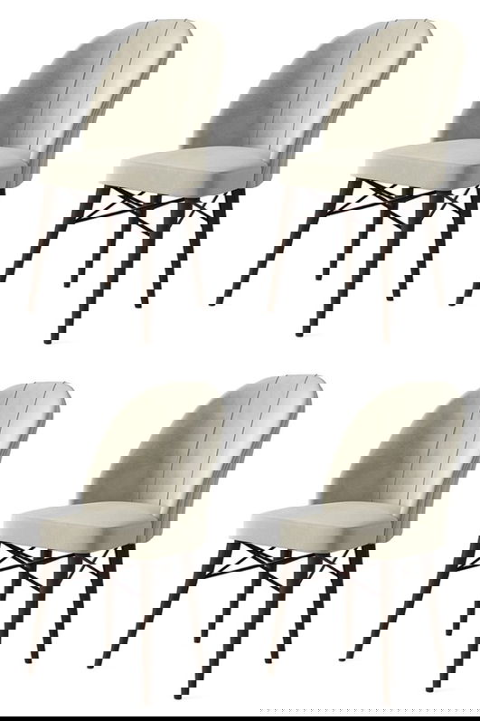 Set de scaune, Charlotte, Ritim, Metal, Crem/Maro