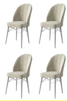 Set de scaune, Charlotte, Ritim, Metal, Crem/Alb