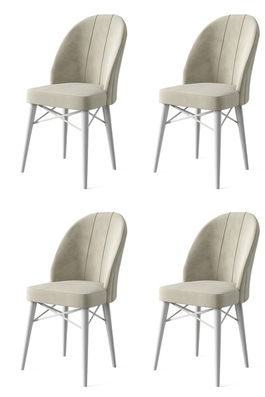 Set de scaune, Charlotte, Ritim, Metal, Crem/Alb