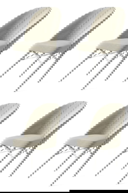 Set de scaune, Charlotte, Ritim, Metal, Crem/Alb