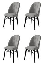 Set de scaune, Charlotte, Ritim, Metal, Gri/Negru