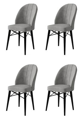 Set de scaune, Charlotte, Ritim, Metal, Gri/Negru
