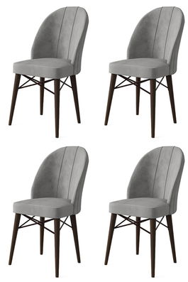 Set de scaune, Charlotte, Ritim, Metal, Gri/Maro