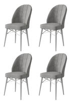 Set de scaune, Charlotte, Ritim, Metal, Gri/Alb