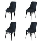 Set de scaune, Charlotte, Pare, Metal, Antracit / Negru
