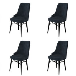 Set de scaune, Charlotte, Pare, Metal, Antracit / Negru