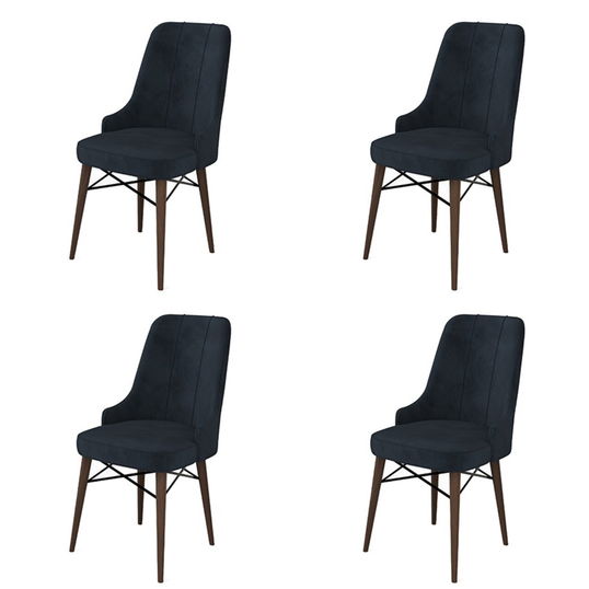 Set de scaune, Charlotte, Pare, Metal, Antracit/Maro