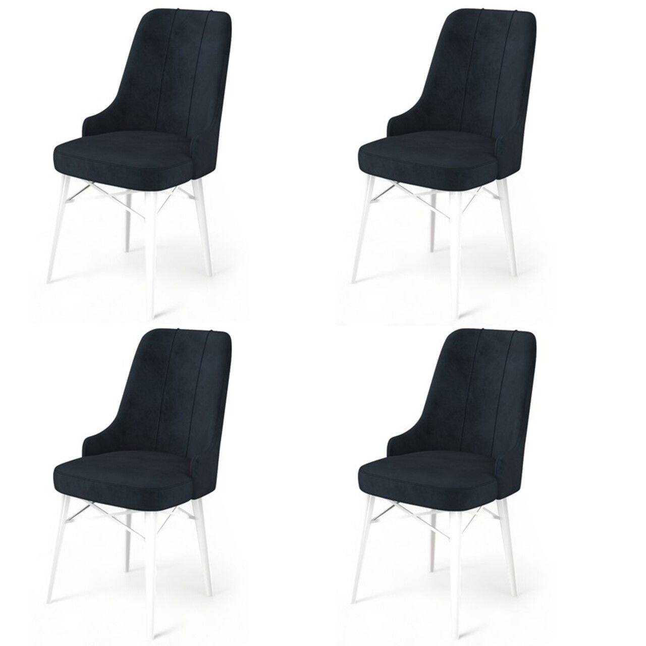 Set de scaune, Charlotte, Pare, Metal, Antracit/Alb