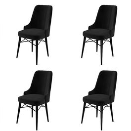 Set de scaune, Charlotte, Pare, Metal, Negru
