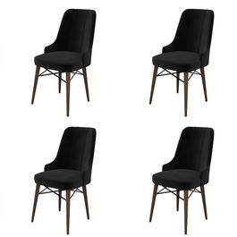 Set de scaune, Charlotte, Pare, Metal, Negru/Maro