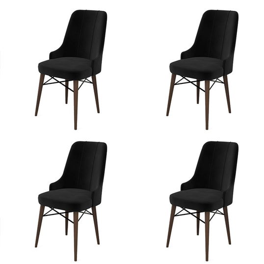 Set de scaune, Charlotte, Pare, Metal, Negru/Maro