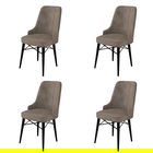 Set de scaune, Charlotte, Pare, Metal, Cappuccino / Negru