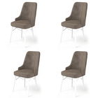 Set de scaune, Charlotte, Pare, Metal, Cappuccino / Alb