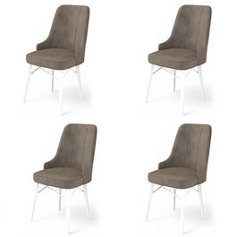 Set de scaune, Charlotte, Pare, Metal, Cappuccino / Alb