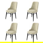 Set de scaune, Charlotte, Pare, Metal, Crem/Negru