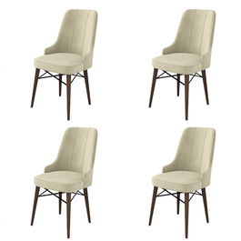 Set de scaune, Charlotte, Pare, Metal, Crem/Maro