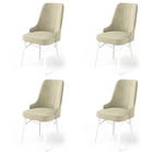Set de scaune, Charlotte, Pare, Metal, Crem/Alb