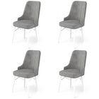 Set de scaune, Charlotte, Pare, Metal, Gri/Alb