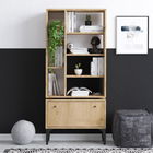 Corp biblioteca, Emerald, Fix, 65x160x30 cm, PAL, Stejar / Negru
