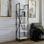 Corp biblioteca, Kalune Design, Suadiye, 50x180x30 cm, PAL, Alb/Negru