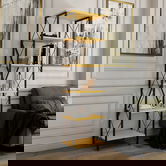 Corp biblioteca, Kalune Design, Suadiye, 50x180x30 cm, PAL, Galben/Negru