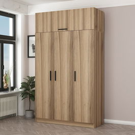 Dulap pentru haine, Minerva, Minar 235, 135x235x52 cm, PAL, Iată-l