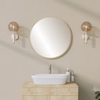 Oglinda decorativa, Neostill, Round, 60x60x1.2 cm, 100% CARTON DURO, Bej